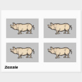 Pig Antiek Piggy Schattige Illustratie Rechthoekige Sticker (Vel)