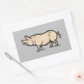 Pig Antiek Piggy Schattige Illustratie Rechthoekige Sticker (Envelop)