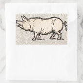 Pig Antiek Piggy Schattige Illustratie Rechthoekige Sticker (Tas)