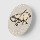 Pig Antiek Piggy Schattige  Illustratie Ronde Klok (Hoek)