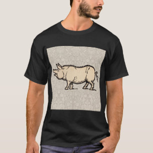 Pig Antiek Piggy Schattige Illustratie T-shirt