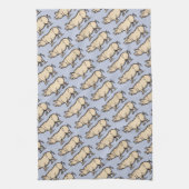 Pig Antiek Piggy Schattige Illustratie Theedoek (Verticaal)