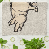 Pig Antiek Piggy Schattige  Illustratie Theedoek (Gevouwen)