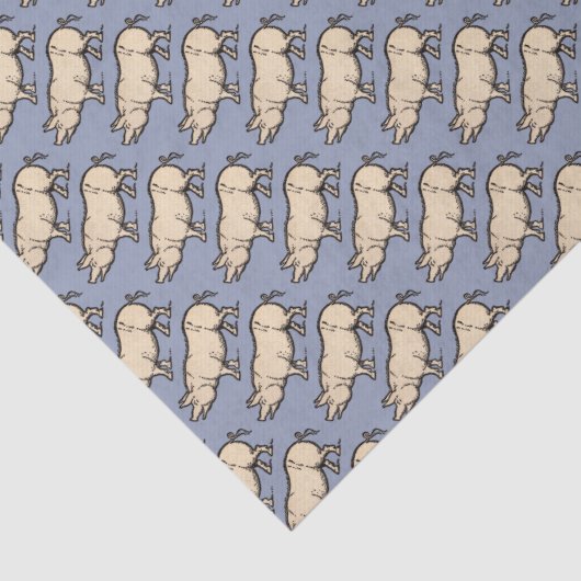 Pig Antiek Piggy Schattige Illustratie Tissuepapier (Detail)