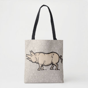 Pig Antiek Piggy Schattige Illustratie Tote Bag