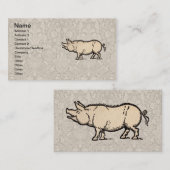 Pig Antiek Piggy Schattige  Illustratie Visitekaartje (Voorkant / Achterkant)