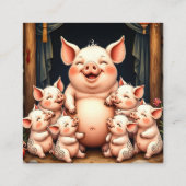 Pig Art – Mother & Piglets Informatiekaartje (Achterkant)