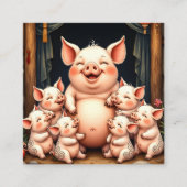 Pig Art – Mother & Piglets Informatiekaartje (Voorkant)