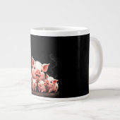 Pig Artwork – Mother Pig & Piglets Grote Koffiekop (Voorkant rechts)