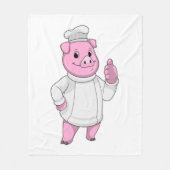 Pig as Cook with Chef hat Fleece Deken (Voorkant)