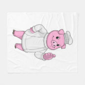 Pig as Cook with Chef hat Fleece Deken (Voorkant (Horizontaal))