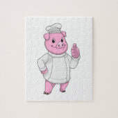 Pig as Cook with Chef hat Legpuzzel (Verticaal)