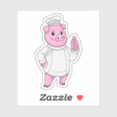 Pig as Cook with Chef hat Sticker (Vel)