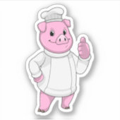 Pig as Cook with Chef hat Sticker (Voorkant)