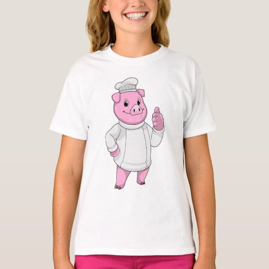 Pig as Cook with Chef hat T-shirt (Voorkant)