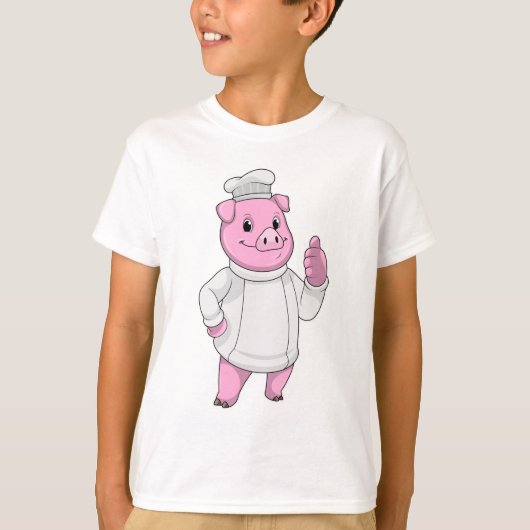 Pig as Cook with Chef hat T-shirt (Voorkant)