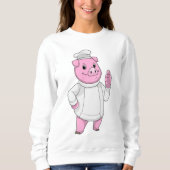 Pig as Cook with Chef hat Trui (Voorkant)