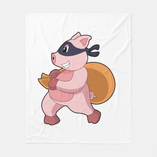 Pig as Runner Fleece Deken (Voorkant)