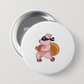 Pig as Runner Ronde Button 7,6 Cm (Voorkant /achterkant)