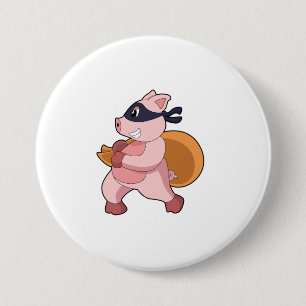 Pig as Runner Ronde Button 7,6 Cm