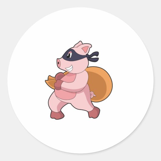 Pig as Runner Ronde Sticker (Voorkant)