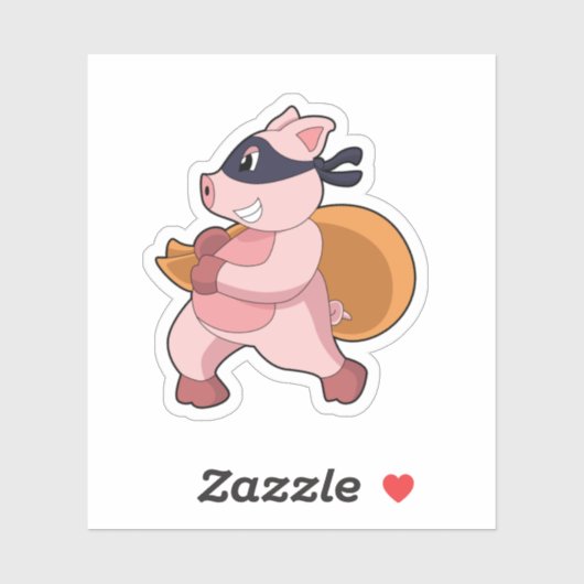 Pig as Runner Sticker (Vel)