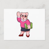 Pig as Secretary with Glasses Briefkaart (Voorkant)