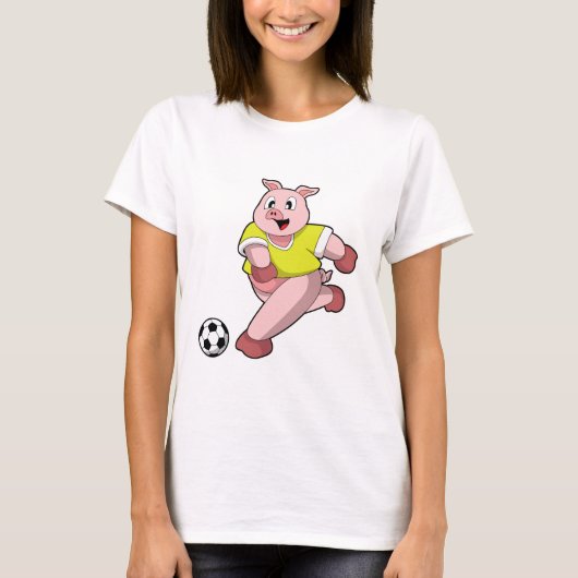 Pig as Soccer player with Soccer T-shirt (Voorkant)
