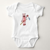 Pig at Fishing with Fishing rod & Fish Romper (Voorkant)
