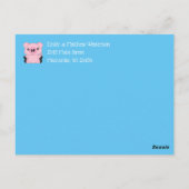 Pig Baby shower Boerderij Blue Boy Briefkaart (Achterkant)