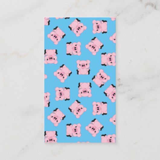 Pig Baby shower Boerderij Blue Boy Informatiekaartje (Achterkant)