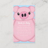 Pig Baby shower Boerderij Blue Boy Informatiekaartje (Voorkant)