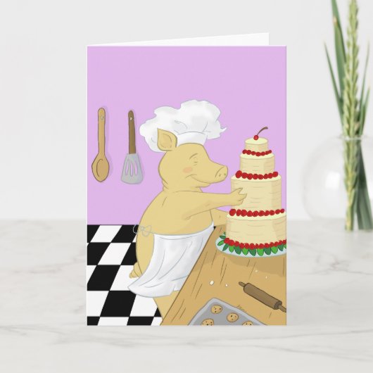 Pig Baker-Wenskaart Kaart (Voorkant)