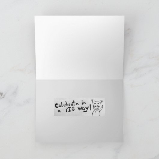 Pig Big Deal Birthday Greeting Kaart (Binnen)