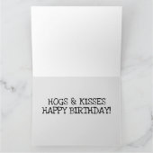 PIG BIRTHDAY HUGS KISSES WENSKAARTEN KAART (Binnen)