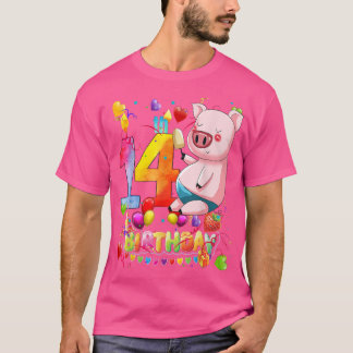 Pig Birthday Party 14 Year Old Boy 9th Pig Birthda T-shirt