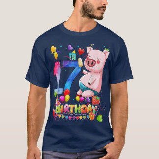 Pig Birthday Party 17 Year Old Boy 17th Pig Birthd T-shirt