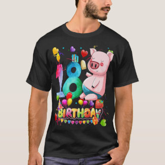 Pig Birthday Party 18 Year Old Boy 18th Pig Birthd T-shirt