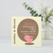Pig Birthday Party Invitation Kaart (Staand voorkant)