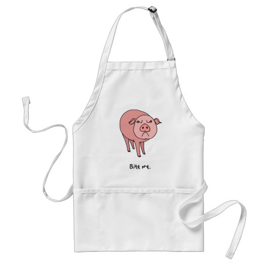Pig Bite Me Apron Standaard Schort (Voorkant)