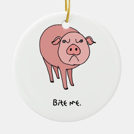Pig Bite me Ornament (Voorkant)