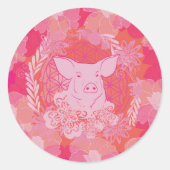 PiG Bloem des levens Ronde Sticker (Voorkant)