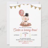 Pig Boerderij Boy Birthday Uitnodiging (Voorkant)