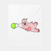Pig Bowling Bowling ball Fleece Deken (Voorkant)