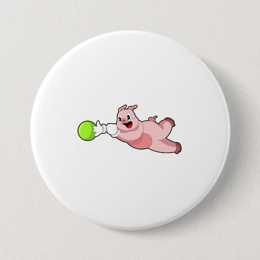 Pig Bowling Bowling ball Ronde Button 7,6 Cm (Voorkant)