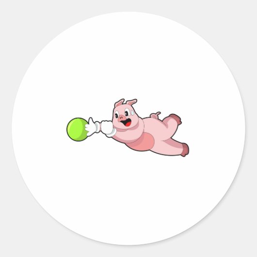 Pig Bowling Bowling ball Ronde Sticker (Voorkant)