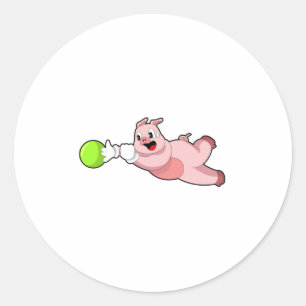 Pig Bowling Bowling ball Ronde Sticker