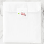 Pig Bowling Bowling ball Vierkante Sticker (Tas)