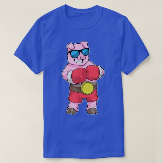 Pig Boxer Boxing-handschoenen Sport T-shirt (Design voorkant)