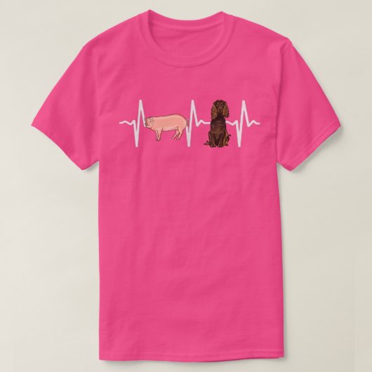 Pig Boykin Spaniel Heartbeat Hondenliefhebber T-shirt (Design voorkant)